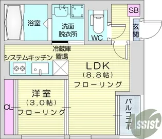 REGALESTフェリチタ南仙台【1階】の間取り