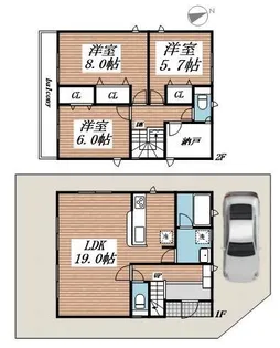 埼玉県春日部市一ノ割4【一戸建】の間取り