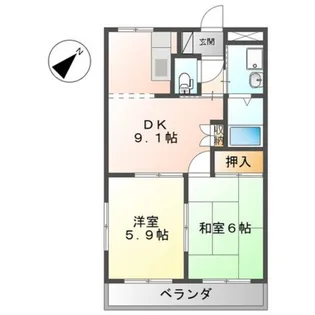 ジューエイハイツ【2階】の間取り