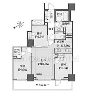 ザ・パークハウス三田ガーデン【9階】の間取り