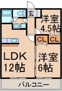 クレセント 石川【1階】の間取り