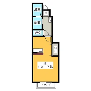 メゾンドゥソレイユ【1階】の間取り