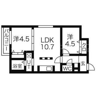 フェリスインフィニート西岡【4階】の間取り