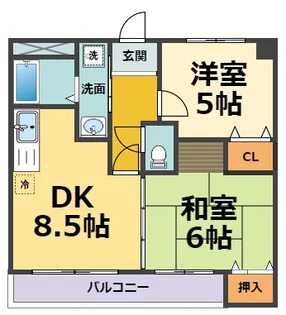 ウエストフィールド里中【2階】の間取り