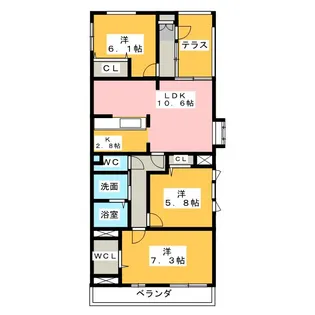 メゾネットミユキ【1階】の間取り