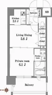 エンクレスト博多Belle【10階】の間取り