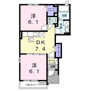 千葉県旭市ニ【アパート】の間取り