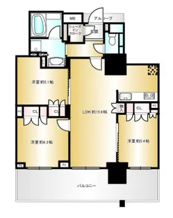 プラウド阪急塚口駅前【5階】の間取り