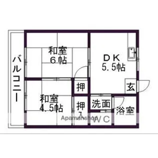 ハイツサンローラン【2階】の間取り