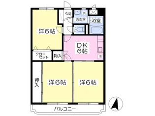 ユーミーミナミB【2階】の間取り