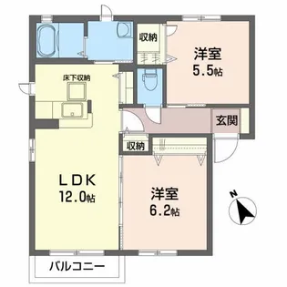 シャーメゾン・ストーンA【1階】の間取り