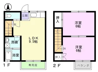 ハイツ琥珀Cの間取り