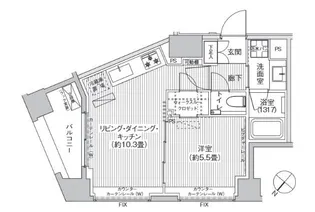 ヘキサート六本木【3階】の間取り