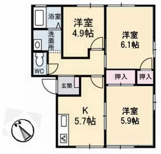 フラワーハイツ A棟【2階】の間取り