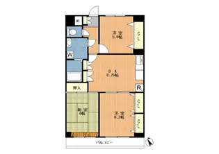 パティオ藤ヶ丘【4階】の間取り