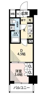 プレール・ドゥーク川崎IV【4階】の間取り