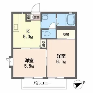 パストラーレ吉成【2階】の間取り