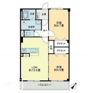 フォブール中村【1階】の間取り