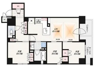 ファインレジデンス烏丸五条【3階】の間取り