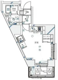 ル・リオン西新宿【7階】の間取り