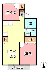 オアシスリッチA【2階】の間取り