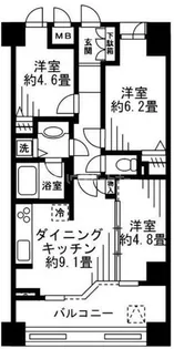 ラナイタウンルネッサンスプラザハウス【6階】の間取り