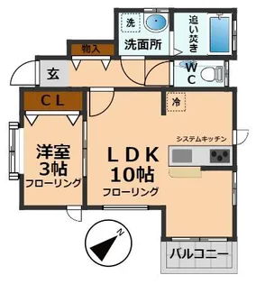 ドミール羽根木B【1階】の間取り
