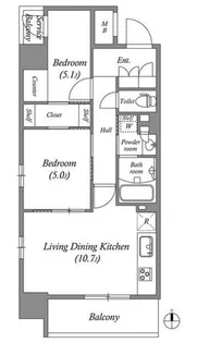 コスモグラシア三ノ輪【11階】の間取り