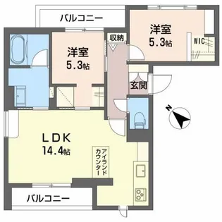 BEREO相生町壱番館【2階】の間取り
