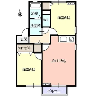 シャルム・ドミールI【1階】の間取り