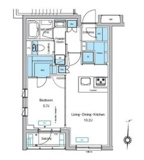 プレディアコート代々木上原【1階】の間取り