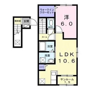 カーサ グラシオッソ B【2階】の間取り