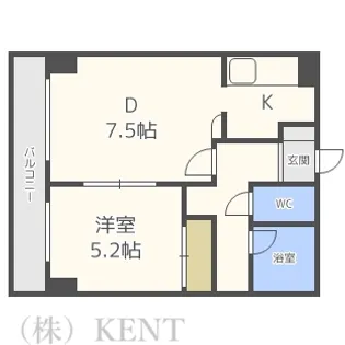 カーサ・アブリール【5階】の間取り