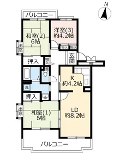 URクレール志津【3階】の間取り