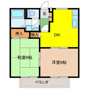 廣美ハイツ【1階】の間取り