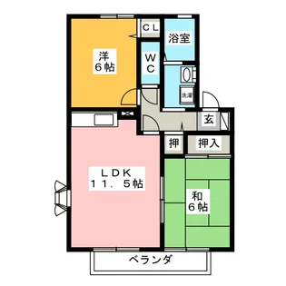 エルミタージュKUBOTA A【1階】の間取り