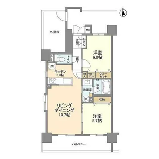 グラーナ上野【2階】の間取り
