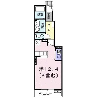 カーサ・イルソーレ【1階】の間取り