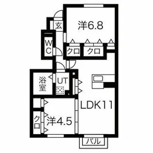 セジュール加佐 B棟【1階】の間取り