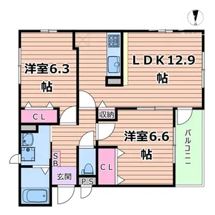 パルレジデンス【1階】の間取り