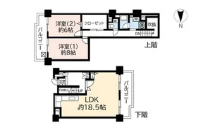 UR武庫川【8階】の間取り