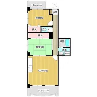 グランデージ清水谷【5階】の間取り