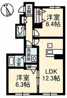 グランマスト高松中央 C棟【1階】の間取り
