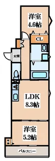 クリエオーレ菱江II【2階】の間取り