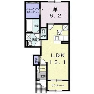 白山ヒルズD【1階】の間取り