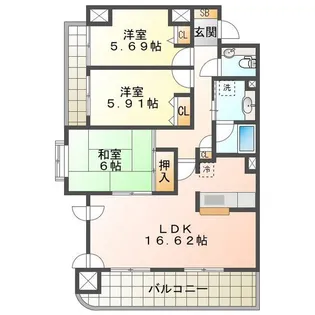 サンマンションアトレ青山【3階】の間取り
