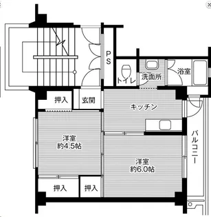 ビレッジハウス君津1号棟【4階】の間取り