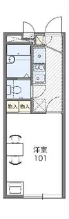 レオパレスグランドール若狭【1階】の間取り