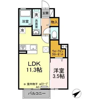 グランディ樋の口【1階】の間取り