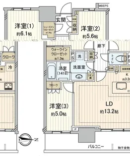 幕張ベイパーク スカイグランドタワー【16階】の間取り